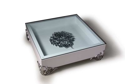 LS538 Emma Modern White Coffee Table w/ Glass Top