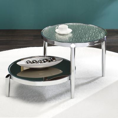 Abbe Coffee & End Table LV00572 Chrome By Acme Furniture