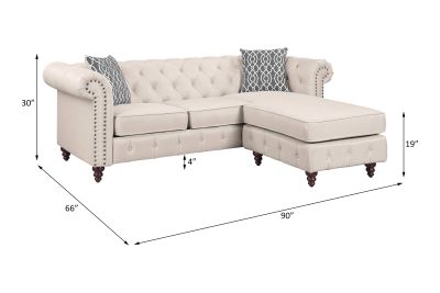 Waldina Sectional LV00643 Beige By Acme Furniture