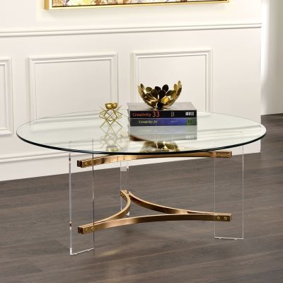 Sosi Coffee & End Table LV01083 Gold By Acme Furniture