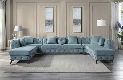 Zerah Sectional LV01161 Blue By Acme Furniture