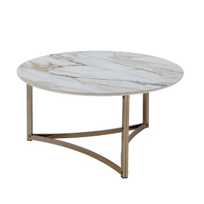 Aziz Coffee & End Table LV02825 Champagne By Acme Furniture