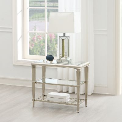 Zaba Coffee & End Table LV02786 Silver By Acme Furniture