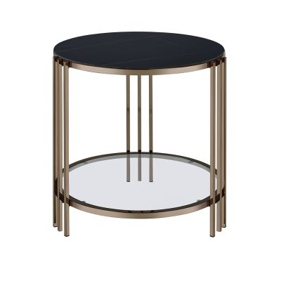 Abisha Coffee & End Table LV02816 Champagne By Acme Furniture