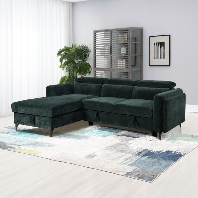 Zadok Sectional LV03180 Green By Acme Furniture