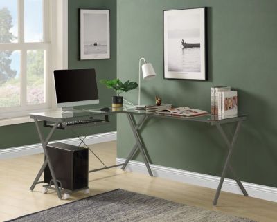 Dazenus Computer Desk OF00047 Silver By Acme Furniture