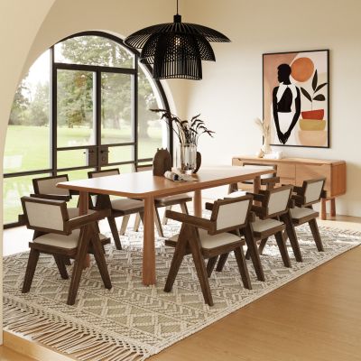 Modrest Rhea - Modern 87" Natural Acacia Rectangular Dining Table