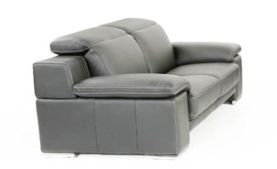 Lamod Italia Evergreen Modern Stone Grey Italian Leather Sofa 