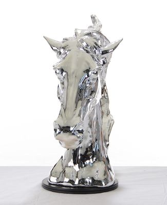 SZ0002 Modern Silver Horse Head Sculpture