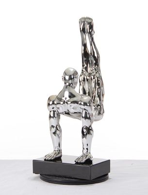 SZ0173 Modern Silver Gymnast-B Sculpture