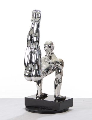 SZ0173 Modern Silver Gymnast-B Sculpture