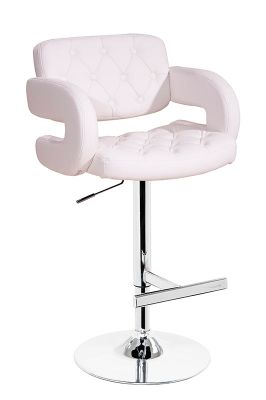 Elvas Contemporary White Eco-Leather Bar Stool