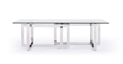 Modrest Valiant Modern Glass & Stainless Steel Coffee Table