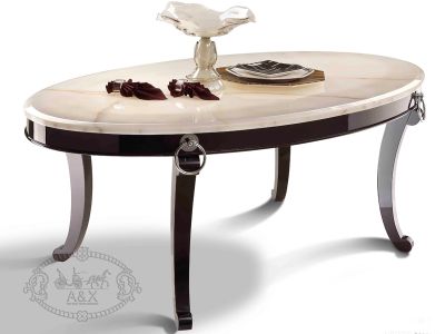 A&X Bellagio Luxurious Transitional Marble Dining Table