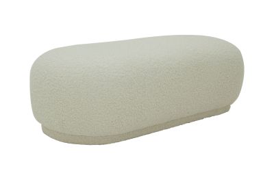 Divani Casa Kael - Contemporary White Sherpa Ottoman