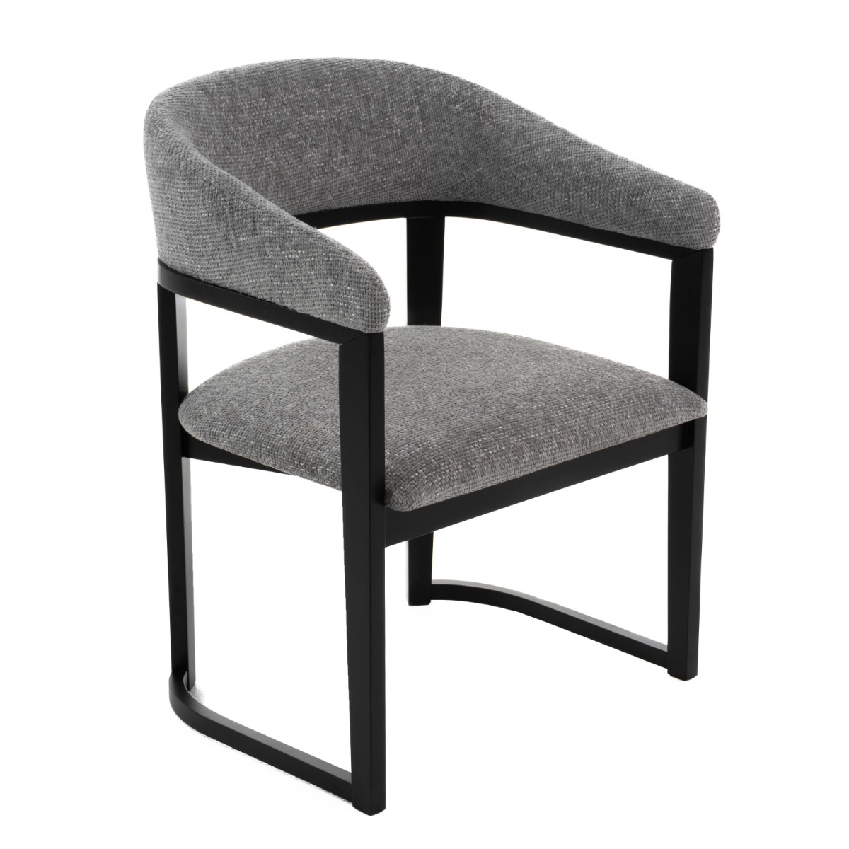 Modrest Maury - Modern Grey Fabric + Black Dining Chair